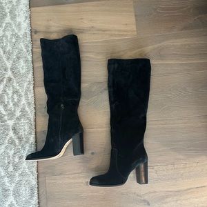 Black Suede tall heeled boots